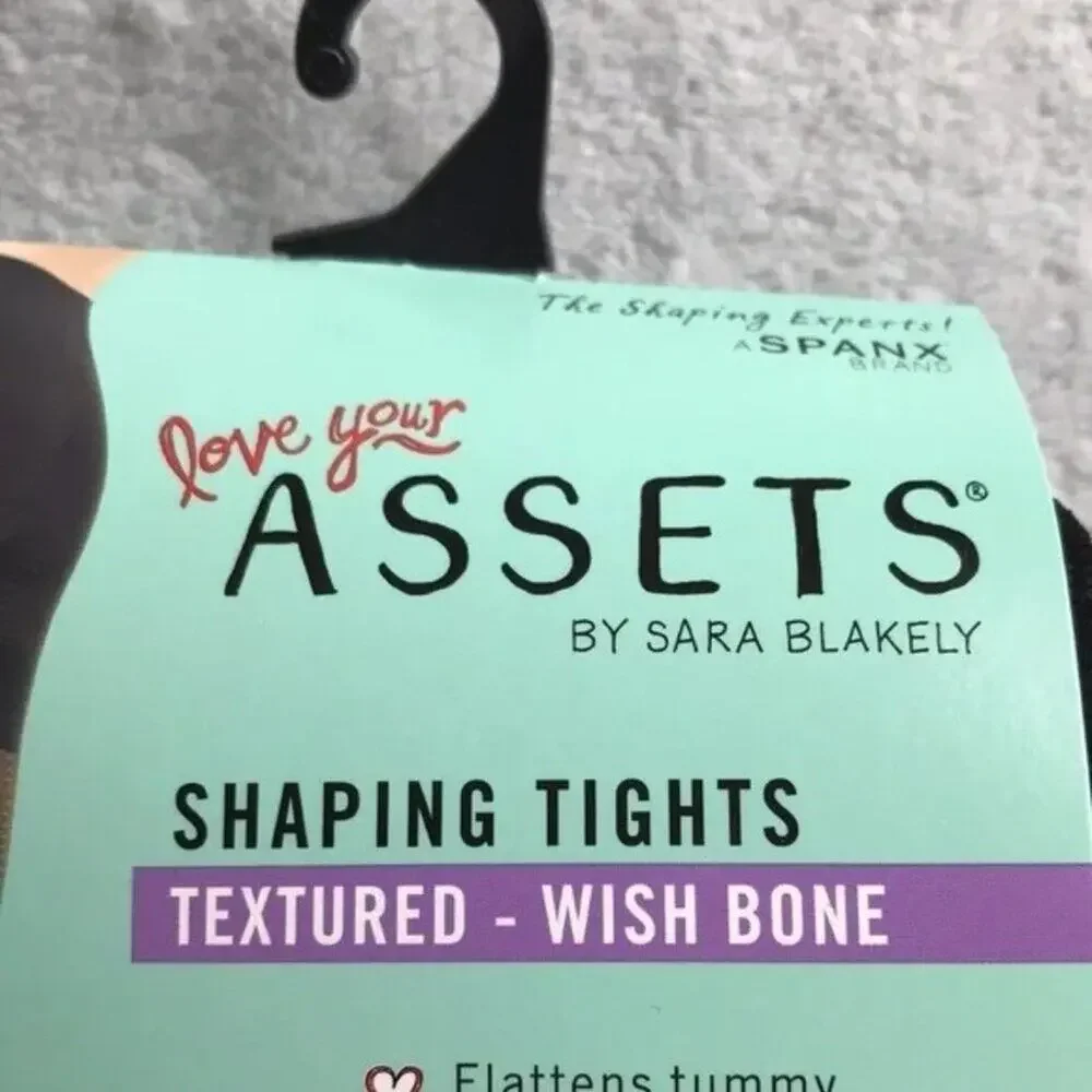 Assets by Spanx Textured Shaping Tights Black Wishbone SIze 4 ( XL )New